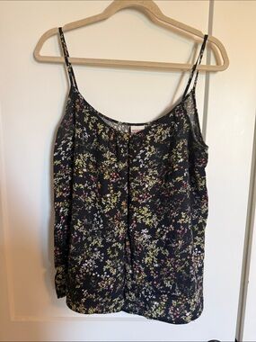 Merona Black Floral Spaghetti-Strap Camisole